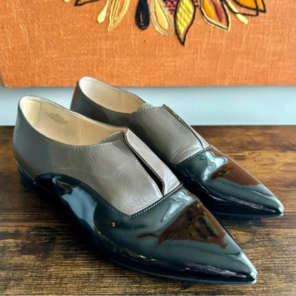 Nine West Shoes - •SOLD•|Nine West| Treasure Leather/Patent Black and Tan Loafer Size 6